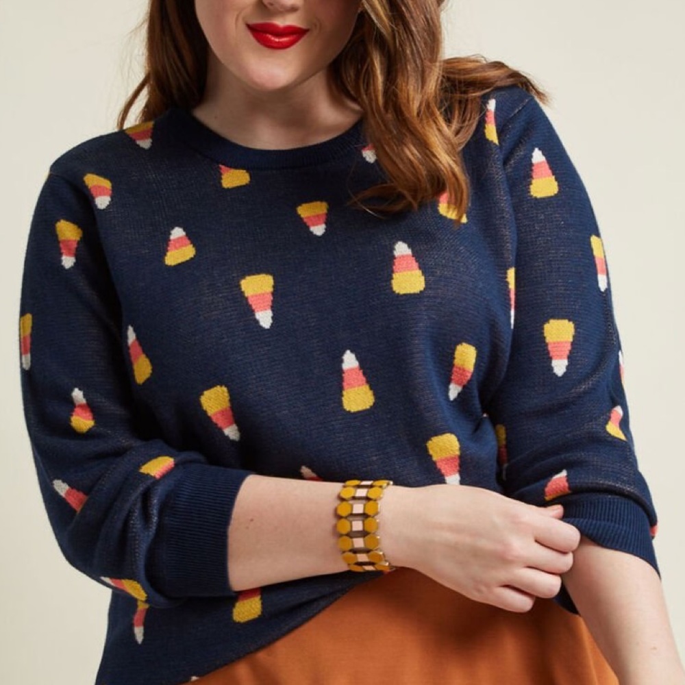 Modcloth Candy Corn Intarsia Sweater